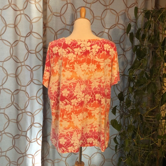 White Stag Ombre Floral T-Shirt Size 2X (18W/20W) - Picture 2 of 4
